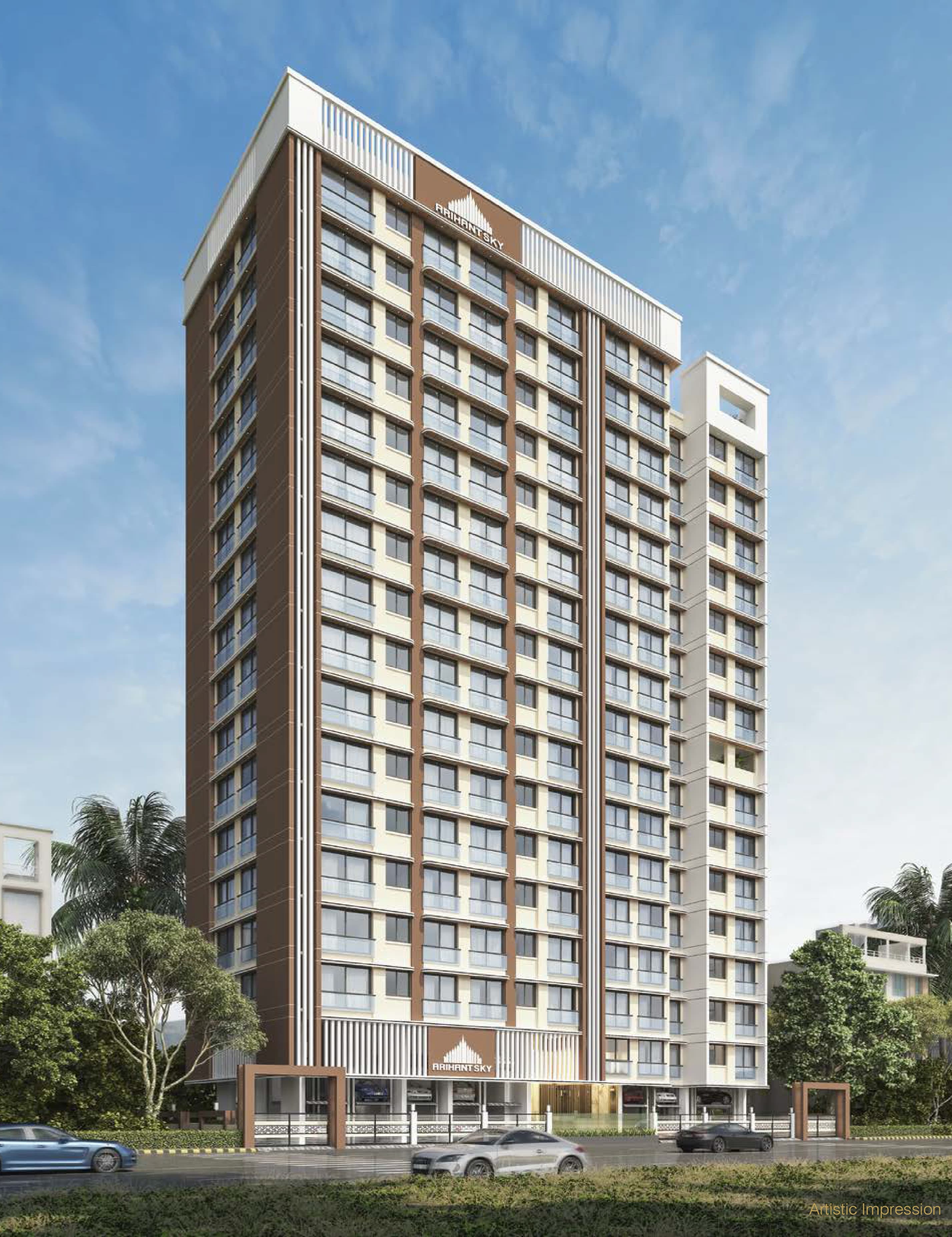 Luxury residential architecture in Mumbai skyline