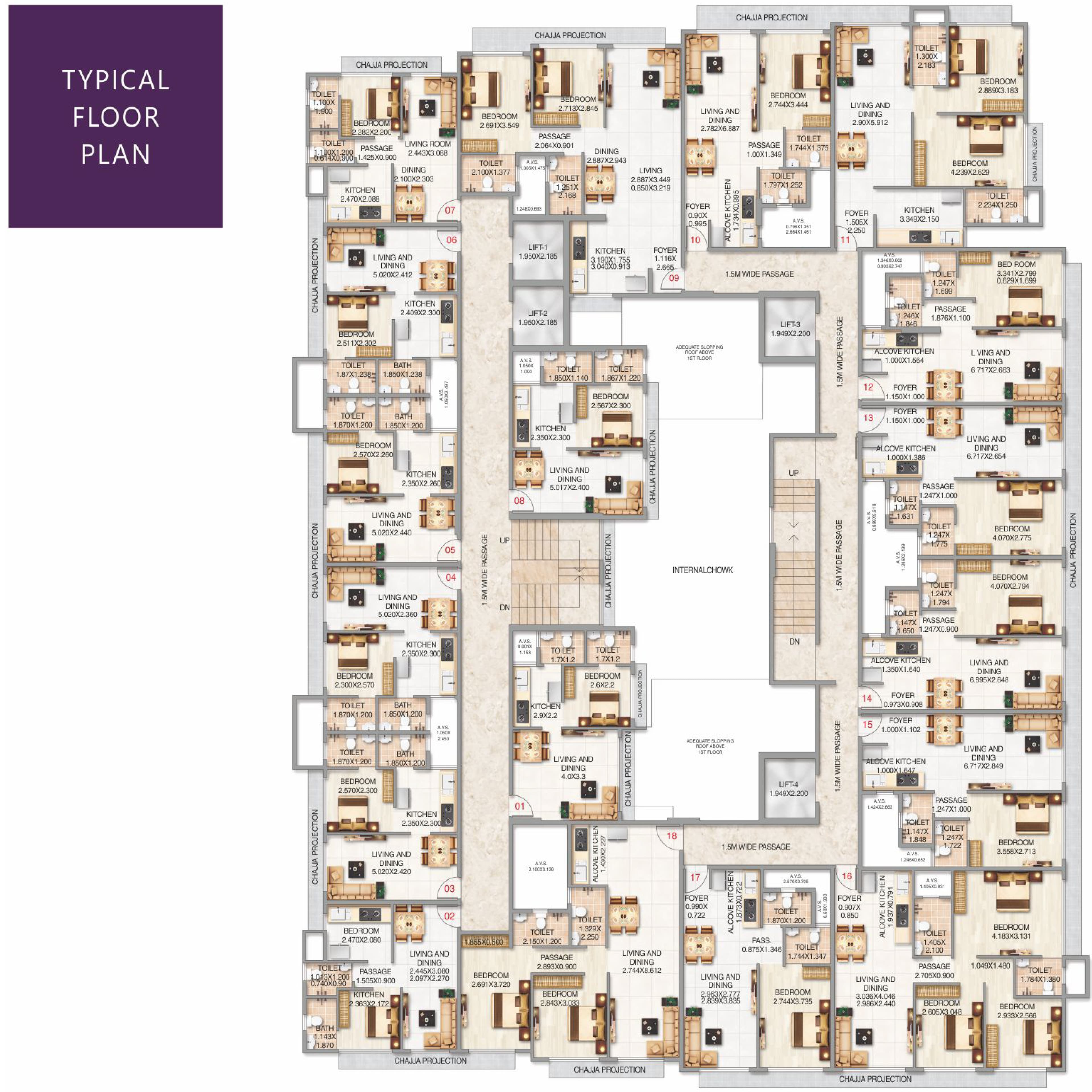 Arihant Heights floor plan 3